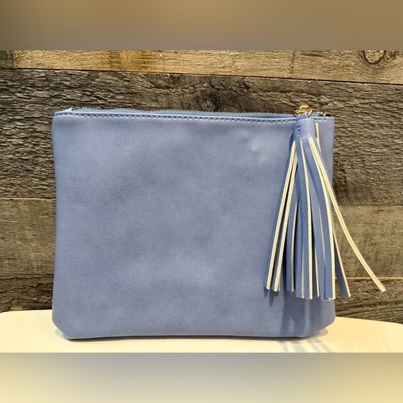 Something Blue Zip Clutch With Tassel Wedding - Picture 2 of 4